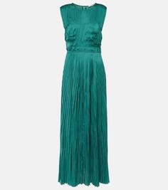 Атласное платье со складками delia Ulla Johnson, зеленый