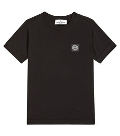 Футболка compass из хлопкового джерси Stone Island Junior, черный