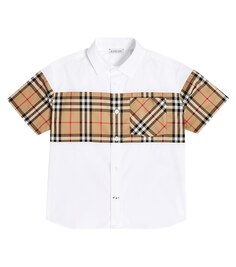 Рубашка из поплина в клетку burberry Burberry Kids, мультиколор