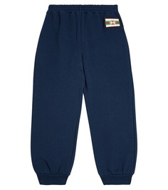 Спортивные брюки из хлопкового джерси Gucci Kids, синий