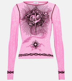 Тюлевый топ с принтом tattoo collection Jean Paul Gaultier, розовый