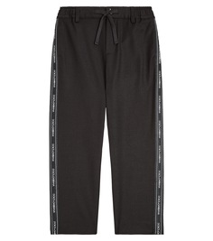 Шерстяные спортивные брюки с логотипом Dolce&amp;Gabbana Kids, черный