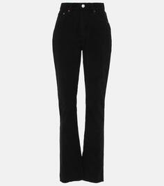 Вельветовые джинсы 70-х годов с высокой посадкой Re/Done, черный
