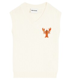 Жилет-свитер из шерсти и хлопка Mini Rodini, белый