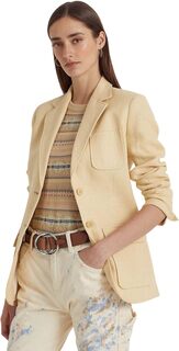Льняной пиджак с узором «елочка» LAUREN Ralph Lauren, цвет Vintage Cream