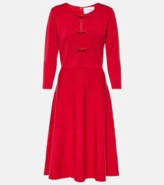 Платье миди из смесовой шерсти Carolina Herrera, красный