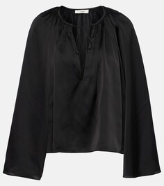 Блузка с присборенным воротником Frame, черный