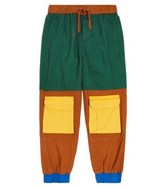 Спортивные брюки из хлопкового джерси с цветными блоками Stella Mccartney Kids, мультиколор