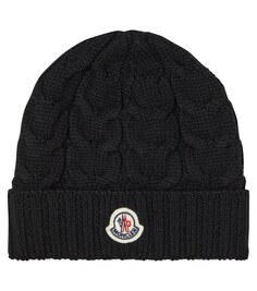 Шерстяная шапка Moncler Enfant, черный