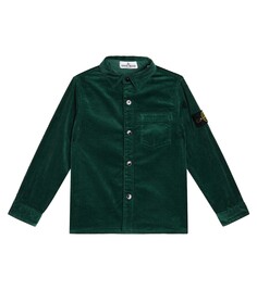 Вельветовая рубашка Stone Island Junior, зеленый