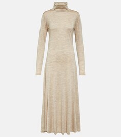 Платье миди из шерстяного джерси Polo Ralph Lauren, бежевый