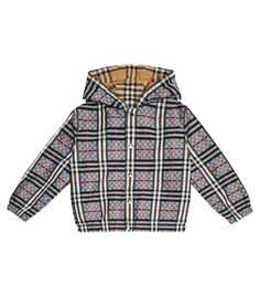 Двусторонняя куртка из смесового хлопка Burberry Kids, мультиколор