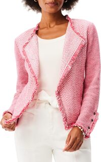 Пиджак смешанного трикотажа с бахромой NIC+ZOE, цвет Pink Mix