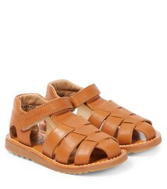 Кожаные сандалии waff papy Pom D&apos;Api, коричневый