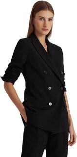 Двубортный пиджак из шерстяного крепа LAUREN Ralph Lauren, цвет Polo Black