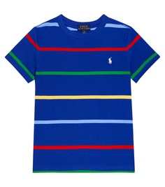 Футболка из хлопкового джерси с принтом Polo Ralph Lauren Kids, мультиколор