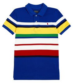 Полосатая рубашка-поло из хлопка Polo Ralph Lauren Kids, мультиколор