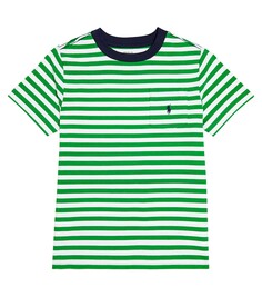 Полосатая футболка из хлопкового джерси Polo Ralph Lauren Kids, зеленый
