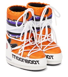 Ретробайкерские зимние ботинки icon Moon Boot Kids, апельсин