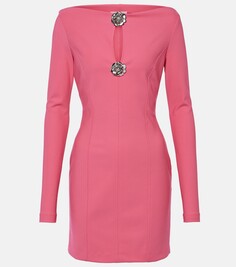 Мини-платье из джерси с цветочной аппликацией Blumarine, розовый