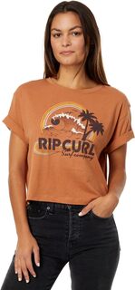 Укороченная футболка с короткими рукавами Rainbow Waves Rip Curl, светло-коричневый