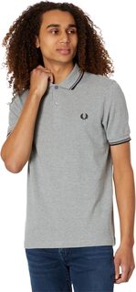 Рубашка-поло Twin Tipped Fred Perry Shirt Fred Perry, цвет Steel Marl/Gunmetal/Black