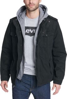Толстовка Two-Pocket Hoodie with Zip Out Jersey Bib/Hood and Sherpa Lining Levi&apos;s, черный Levis