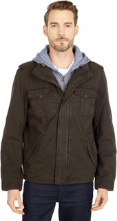 Толстовка Two-Pocket Hoodie with Zip Out Jersey Bib/Hood and Sherpa Lining Levi&apos;s, цвет Dark Brown Levis