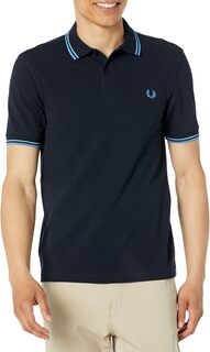 Рубашка-поло Twin Tipped Fred Perry Shirt Fred Perry, цвет Navy/Soft Blue/Twilight