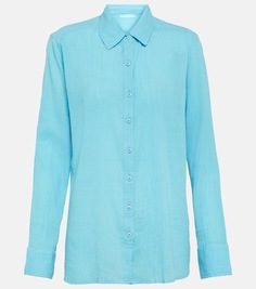 Рубашка из хлопково-марлевой ткани tina Melissa Odabash, синий