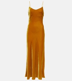 Бархатное платье макси lyon Asceno, золото