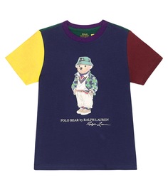 Хлопковая футболка polo bear Polo Ralph Lauren Kids, синий