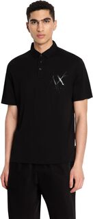 Рубашка-поло Metallic AX Logo Polo Armani Exchange, черный