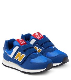 Кроссовки 574 на липучке New Balance Kids, синий