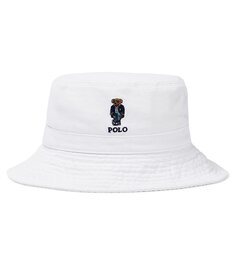 Шляпа-ведро polo bear из хлопкового твила Polo Ralph Lauren Kids, белый