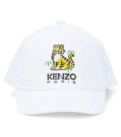 Хлопковая бейсболка с логотипом Kenzo Kids, мультиколор