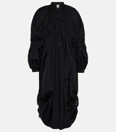 Драпированное платье миди из хлопка Noir Kei Ninomiya, черный