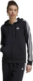 Флисовая толстовка с 3 полосками и молнией во всю длину adidas, цвет Black/White 1