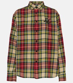 Рубашка из хлопкового твила в клетку с логотипом Polo Ralph Lauren, мультиколор