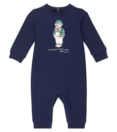 Комбинезон-поло baby bear из смесового хлопка Polo Ralph Lauren Kids, синий