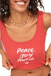 Майка Peace Joy Aloha Ribbed Tank Top Roxy, цвет Bittersweet