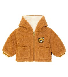 Детская куртка с плюшевым мишкой Moschino Kids, коричневый