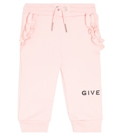Спортивные брюки из смесового хлопка baby 4g Givenchy Kids, розовый