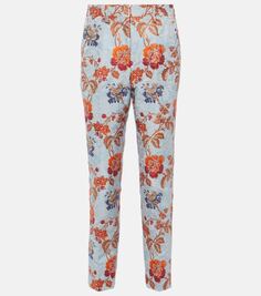 Жаккардовые брюки с цветочным принтом Etro, мультиколор