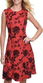Платье Sleeveless Scuba Fit-and-Flare Tommy Hilfiger, цвет Scarlet/Black