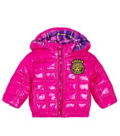 Стеганая куртка-пуховик с декором medusa Versace Kids, розовый