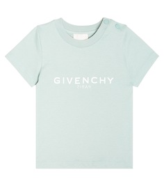 Футболка из хлопкового джерси с логотипом baby Givenchy Kids, синий