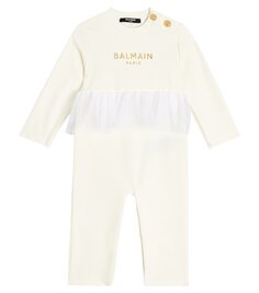 Детский комбинезон с логотипом Balmain Kids, нейтральный