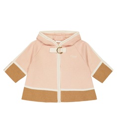 Детское пуховое пальто с фестонами Chloé Kids, розовый