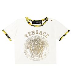 Футболка из хлопкового джерси baby barocco Versace Kids, мультиколор